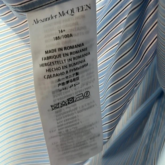 ALEXANDER MCQUEEN SHIRT BLUE SIZE 16.5/ 41…BRAND NEW